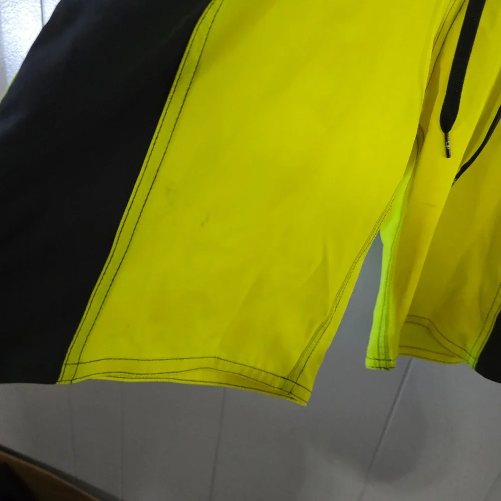 OP Opflex Board Shorts Mens 28 Neon Yellow Black 4-Way Stretch‎ Swim Trunks